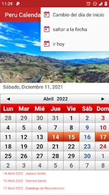 Peru Calendario 2022 android App screenshot 2