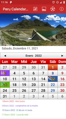 Peru Calendario 2022 android App screenshot 4